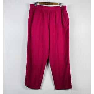 Coldwater Creek Pants XL Pink Pull On Cotton Summer Breeze Gauze
